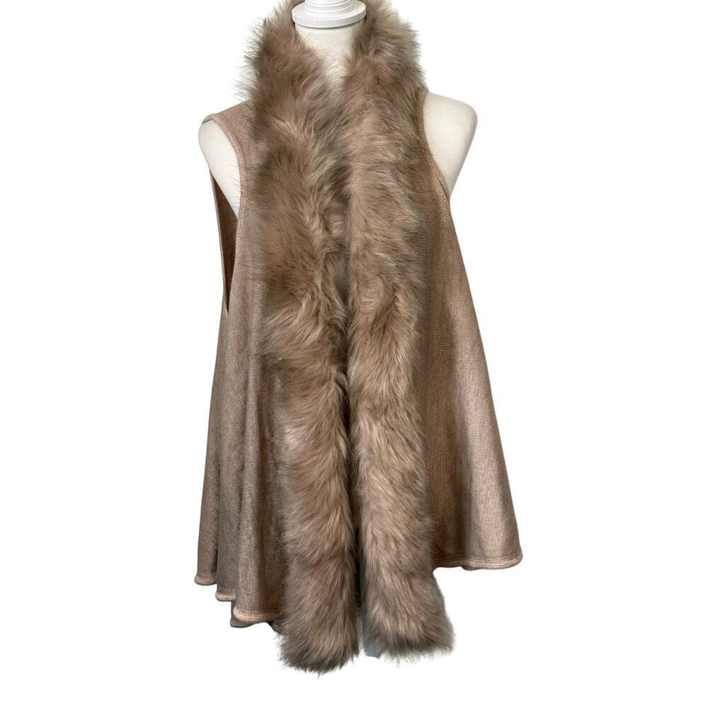 unbranded Nwt faux fur tan vest plus size xxl
